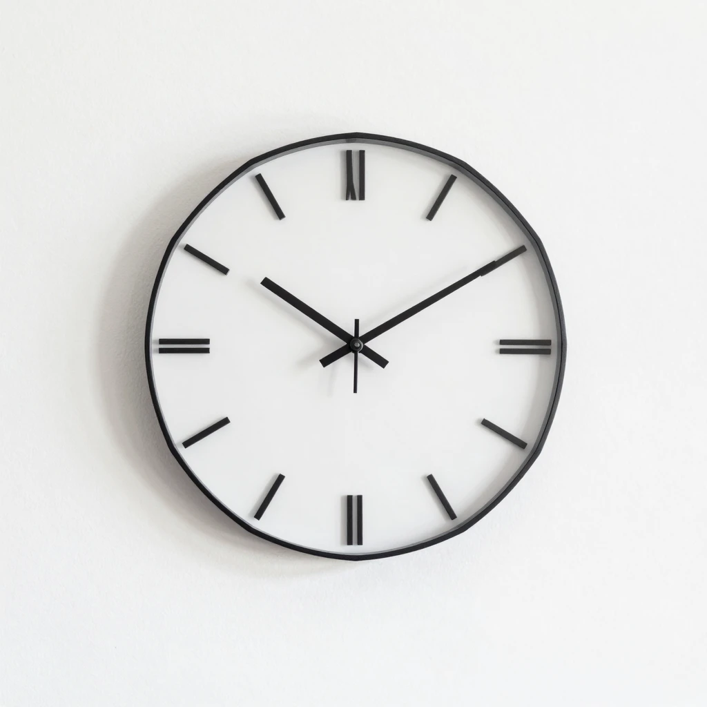 Axis geometric wall clock with angular minimalist design