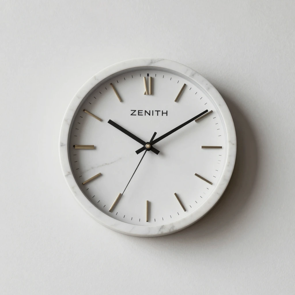 Zenith luxury wall clock with premium marble finish